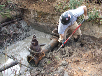 Trinty Lake Drain Valve Repair